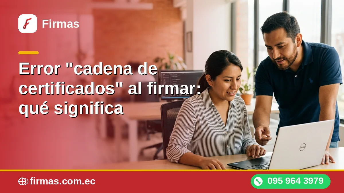 Error "cadena de certificados" al firmar: qué significa