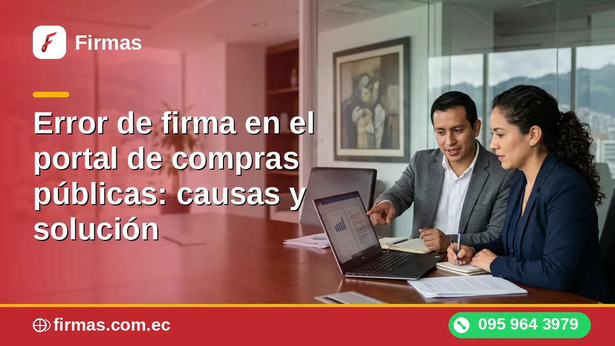 Error de firma en el portal de compras públicas: causas y solución