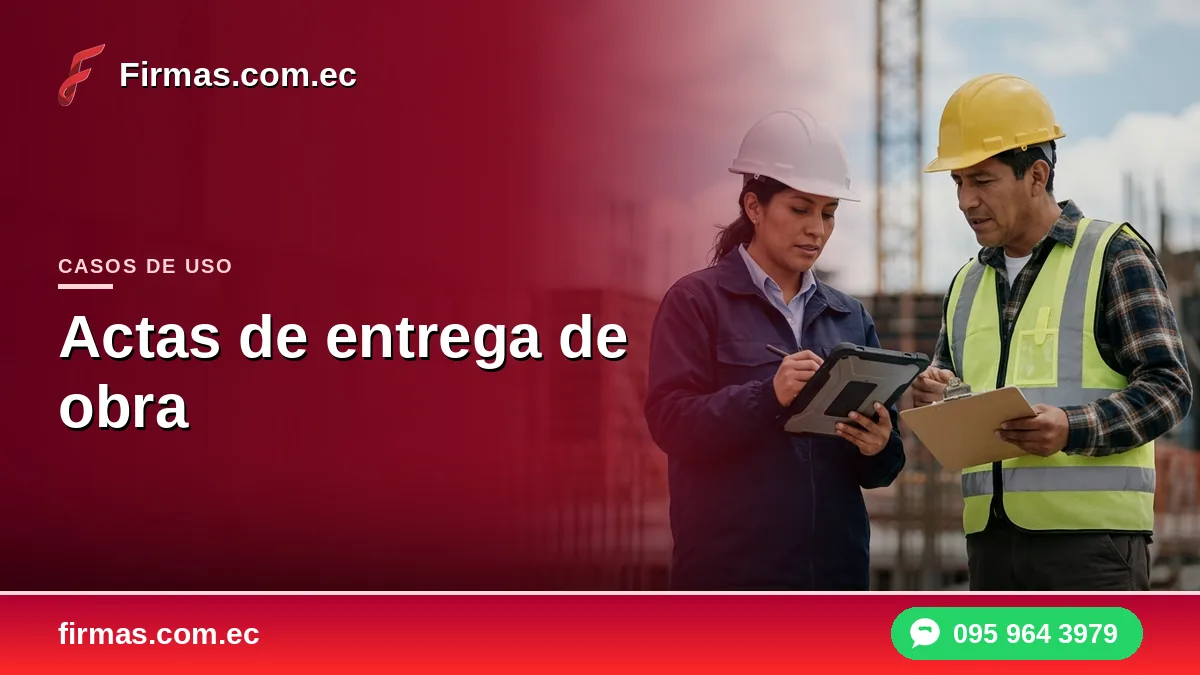 Firma electrónica en actas de entrega de obra