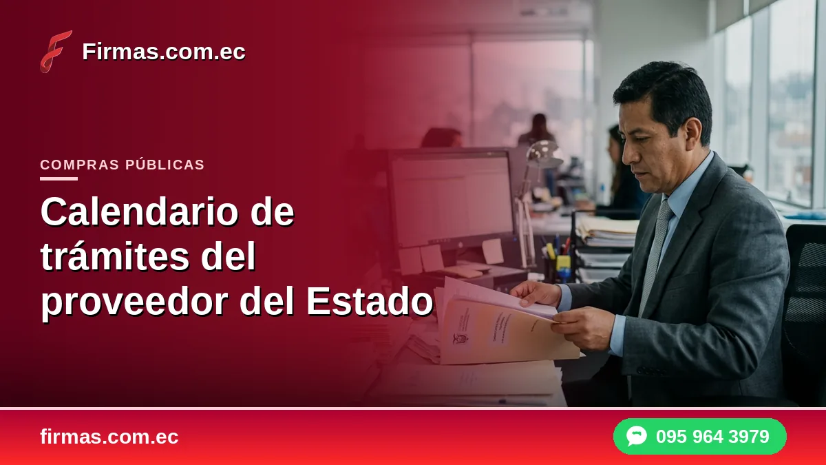 Calendario de trámites del proveedor del Estado