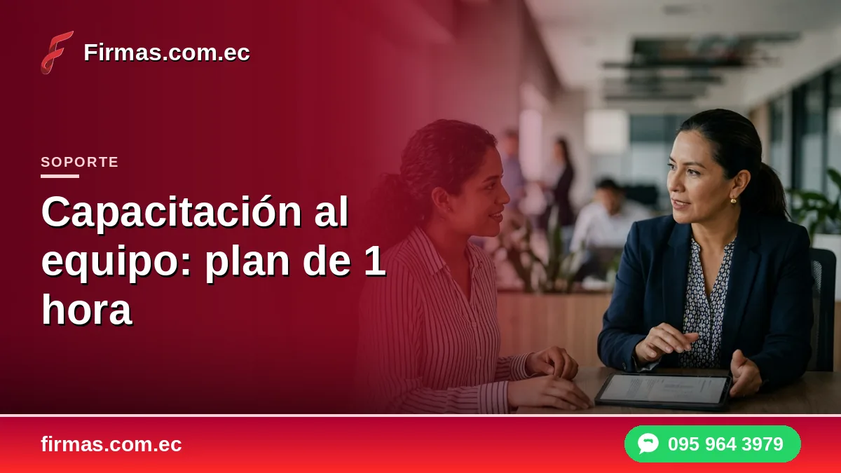 Capacitación al equipo: plan de 1 hora