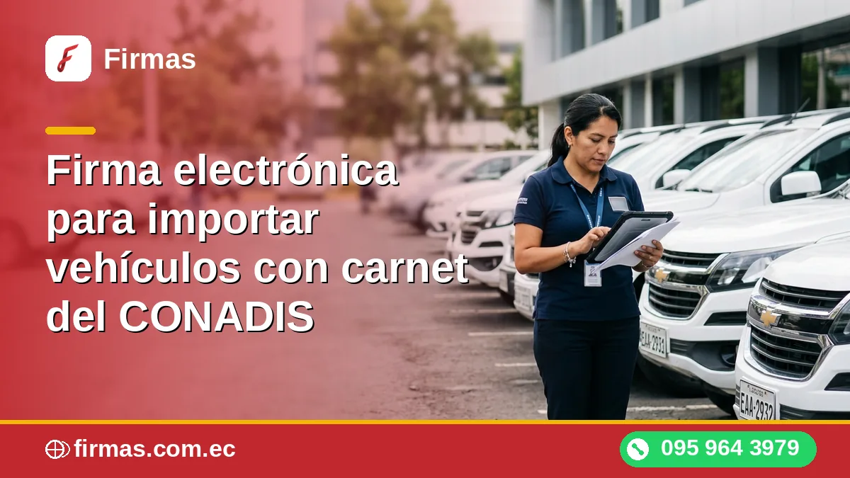 Firma electrónica para importar vehículos con carnet del CONADIS