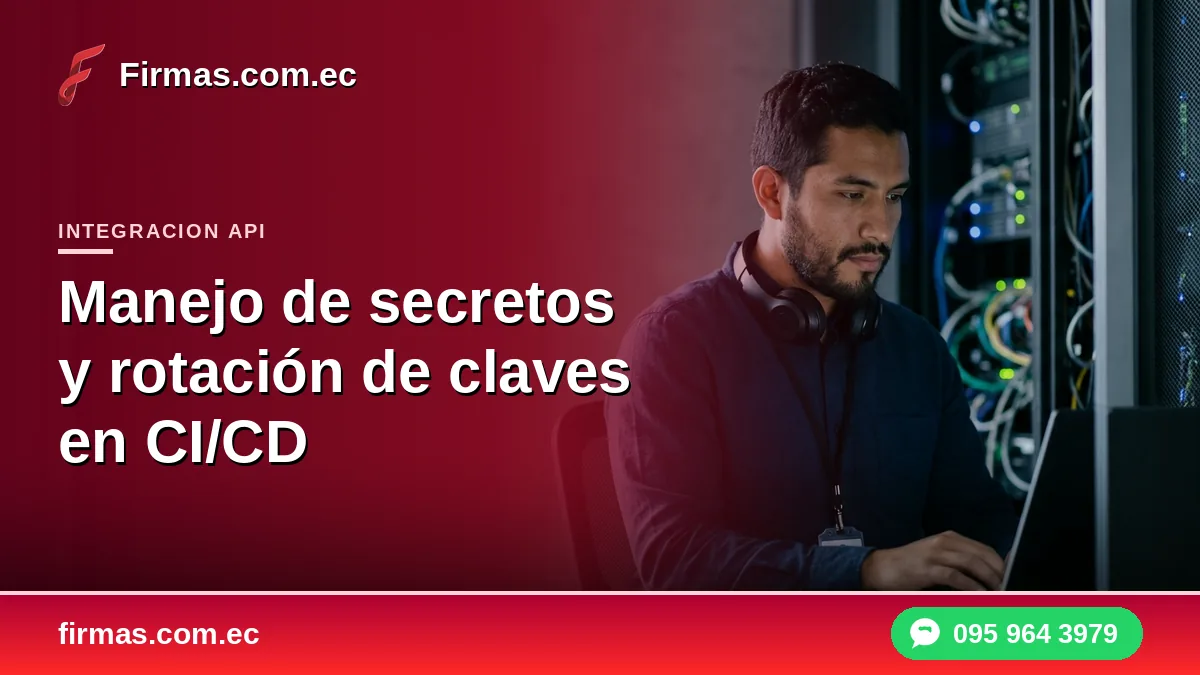 Manejo de secretos y rotación de claves en CI/CD para firma electrónica