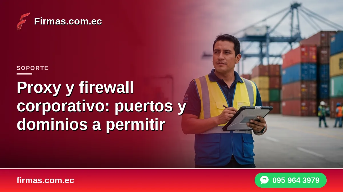Proxy y firewall corporativo: puertos y dominios a permitir para firmar
