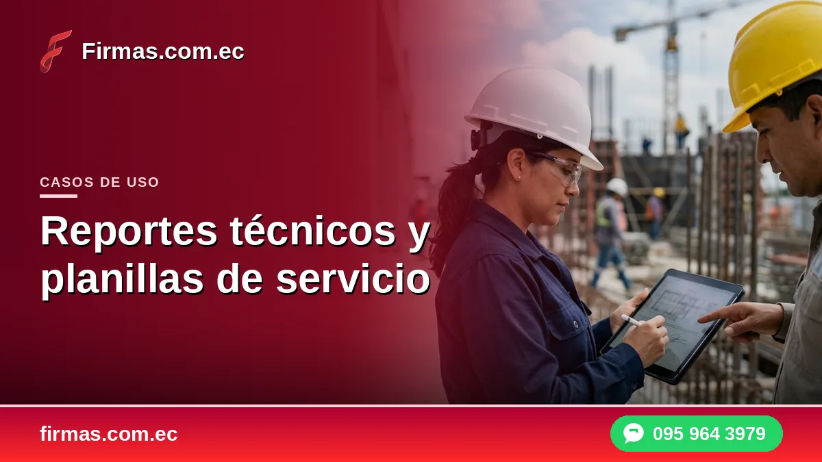Firma electrónica en reportes técnicos y planillas de servicio