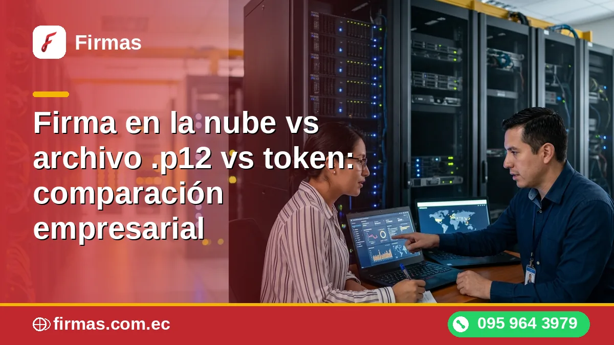 Firma en la nube vs archivo .p12 vs token: comparación empresarial