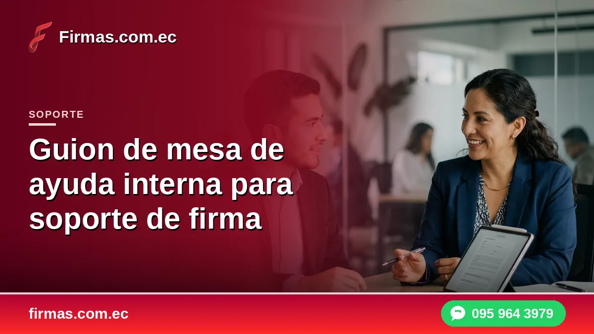 Guion de mesa de ayuda interna para soporte de firma