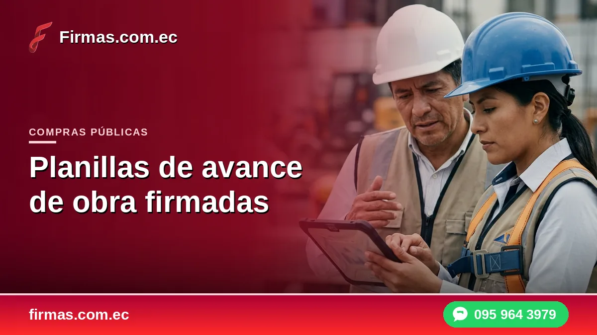Planillas de avance de obra firmadas electrónicamente