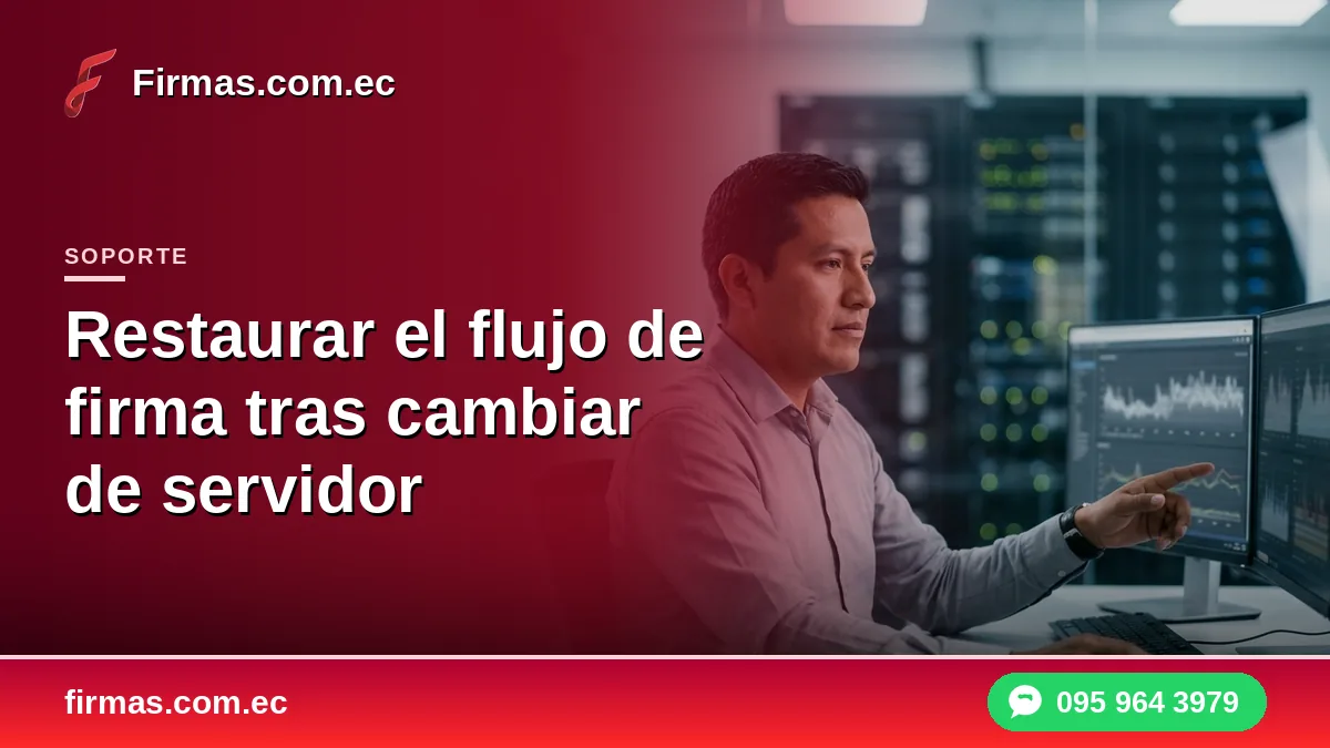 Restaurar el flujo de firma tras cambiar de servidor